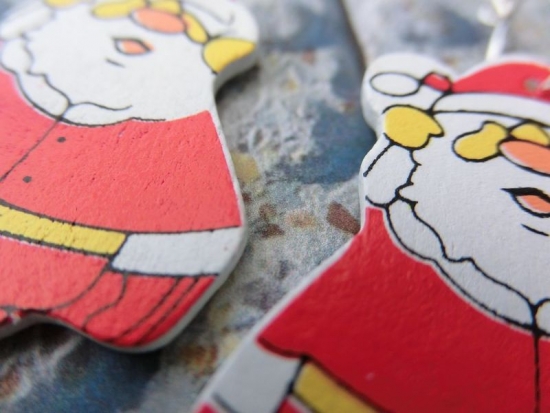 Preview: Weihnachtsmann Holz Ohrringe Weihnachten Christmas